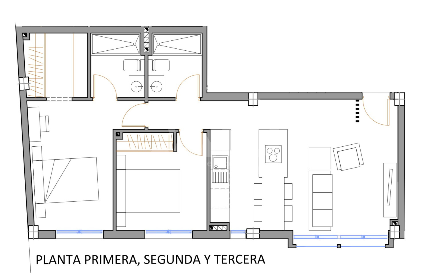 Апартаменты в Сан Педро дель Пинатар, 2 спальни - GU57321 - 1