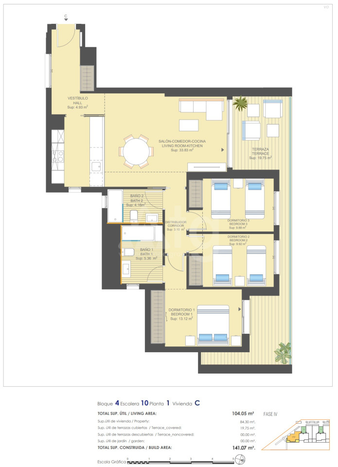 3 bedroom Apartment in Dehesa de Campoamor - UBA57409 - 1
