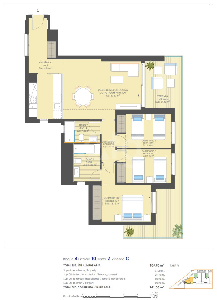 3 bedroom Apartment in Dehesa de Campoamor - UBA57410 - 1