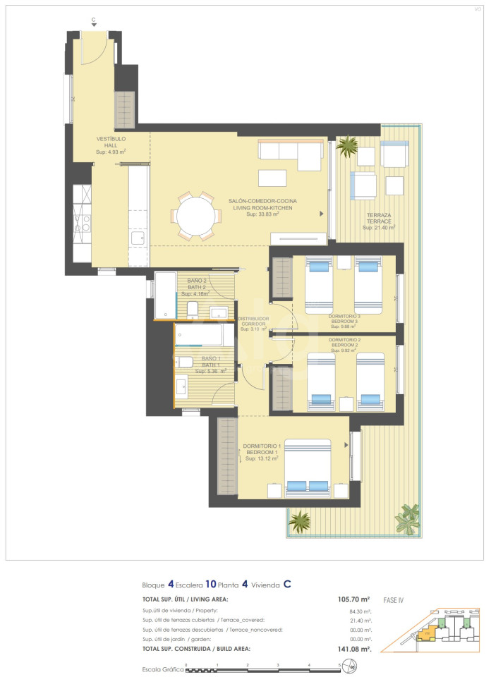 3 bedroom Apartment in Dehesa de Campoamor - UBA57412 - 1