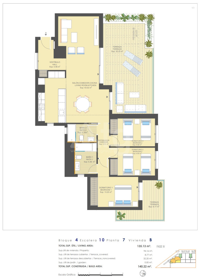 3 bedroom Penthouse in Dehesa de Campoamor - UBA57415 - 1