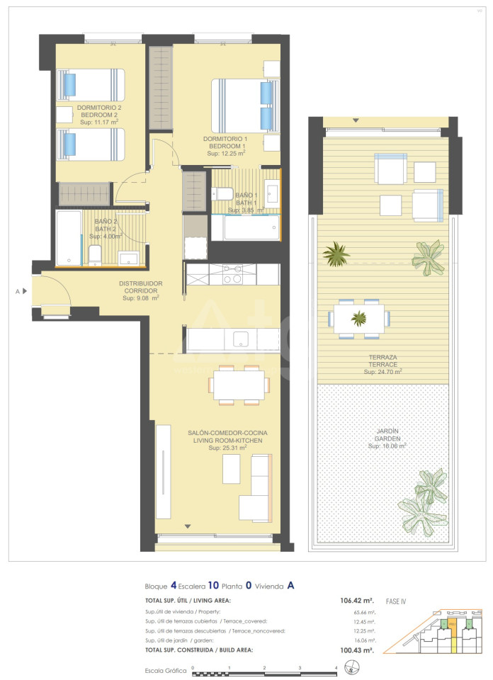 Apartament cu 2 dormitoare în Dehesa de Campoamor - UBA57423 - 1