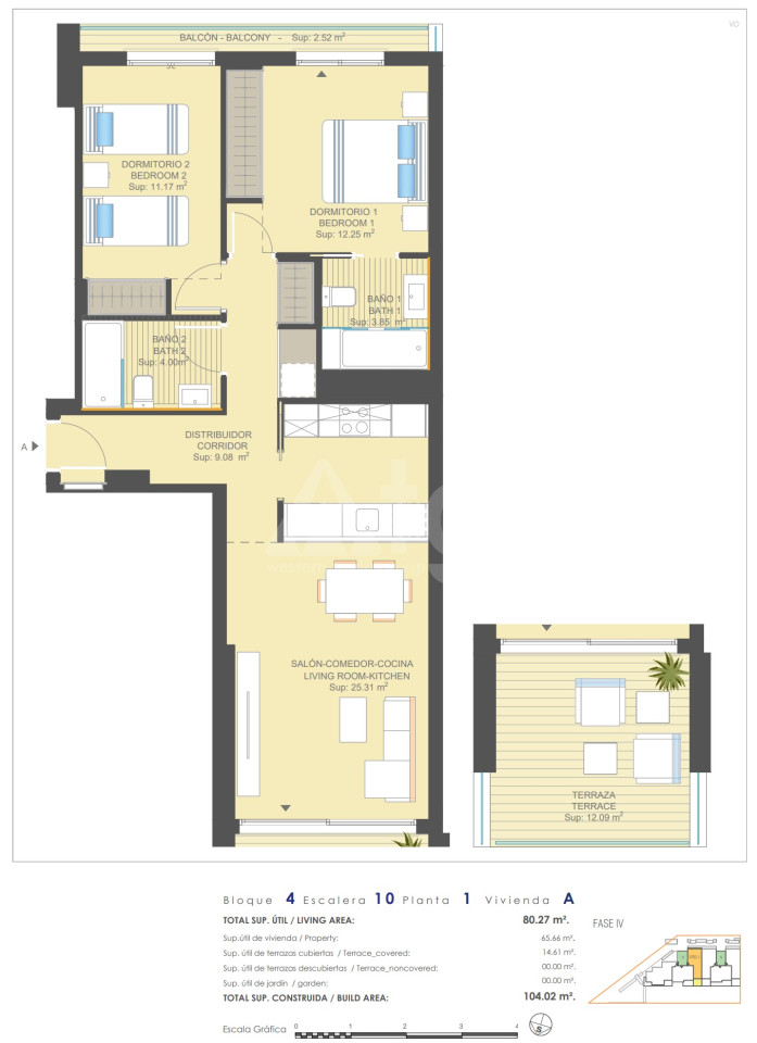 Appartement de 2 chambres à Dehesa de Campoamor - UBA57424 - 1