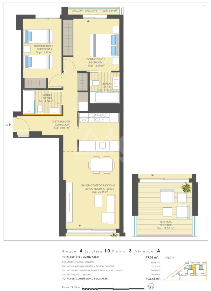 Apartament cu 2 dormitoare în Dehesa de Campoamor - UBA57426 - 1