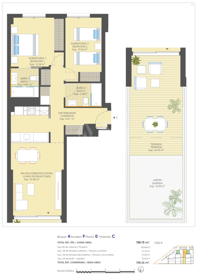 2 Schlafzimmer Appartement in Dehesa de Campoamor - UBA57432 - 1