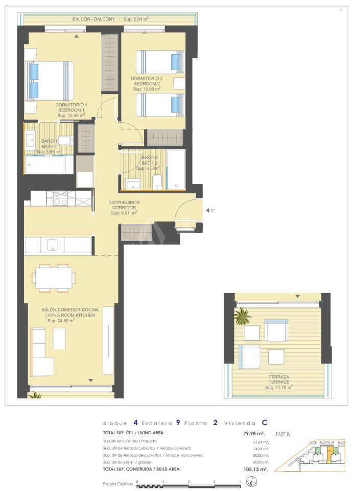 Apartament cu 2 dormitoare în Dehesa de Campoamor - UBA57434 - 1