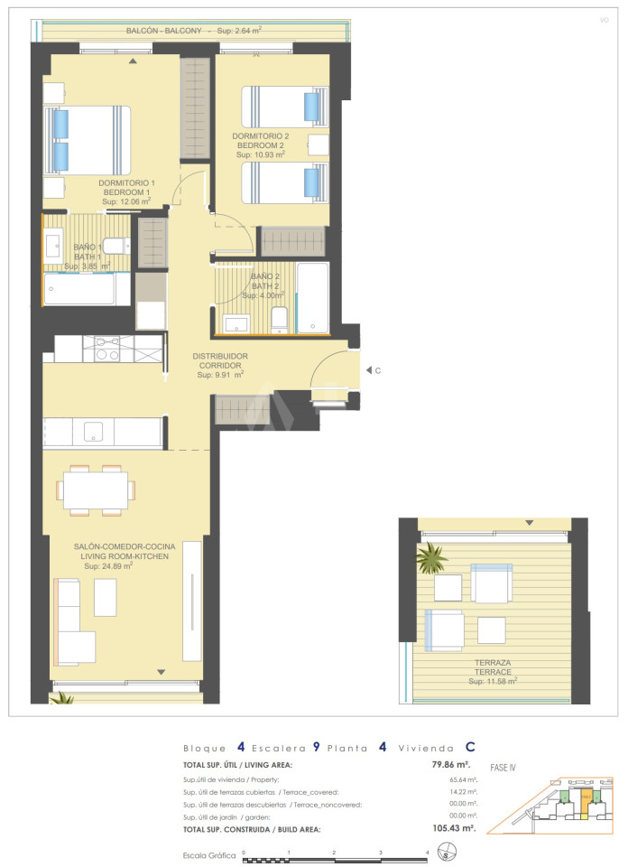 Apartamento de 2 habitaciones en Dehesa de Campoamor - UBA57435 - 1