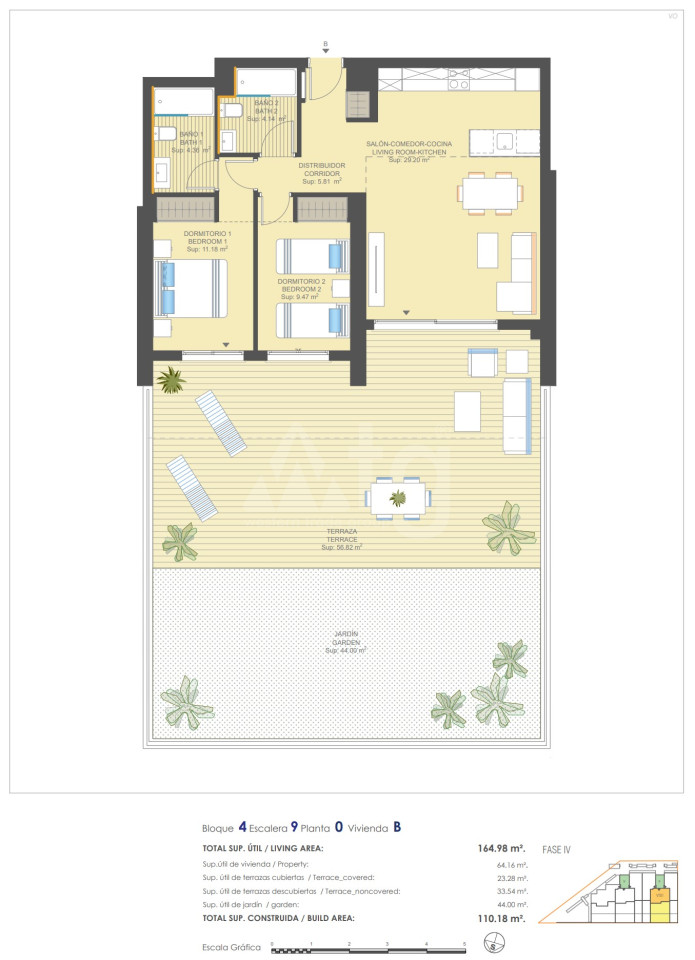 Apartament cu 2 dormitoare în Dehesa de Campoamor - UBA57439 - 1