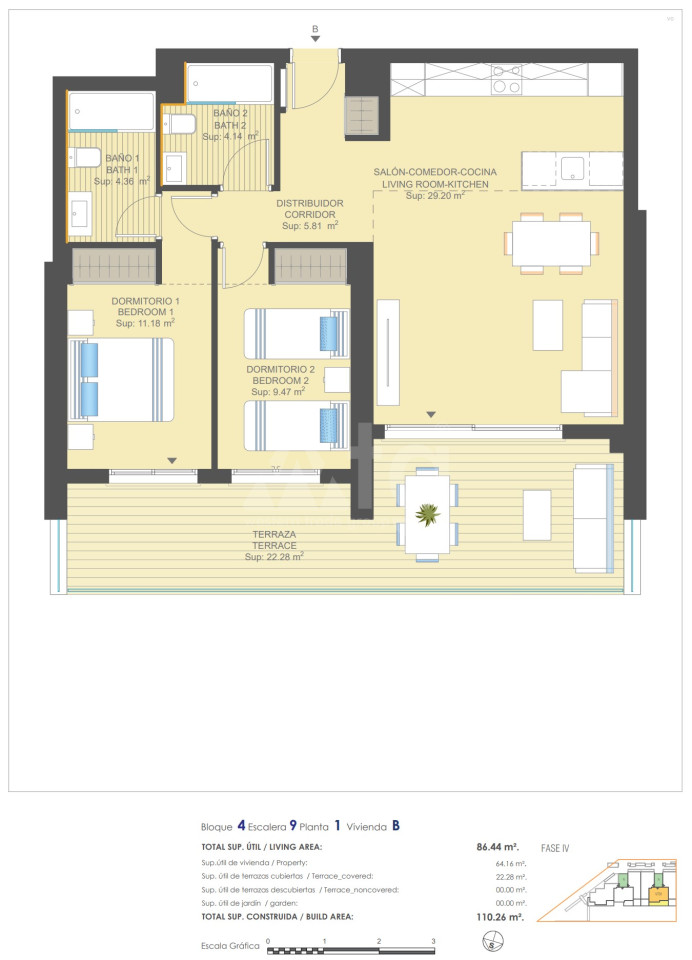 Apartamento de 2 habitaciones en Dehesa de Campoamor - UBA57440 - 1