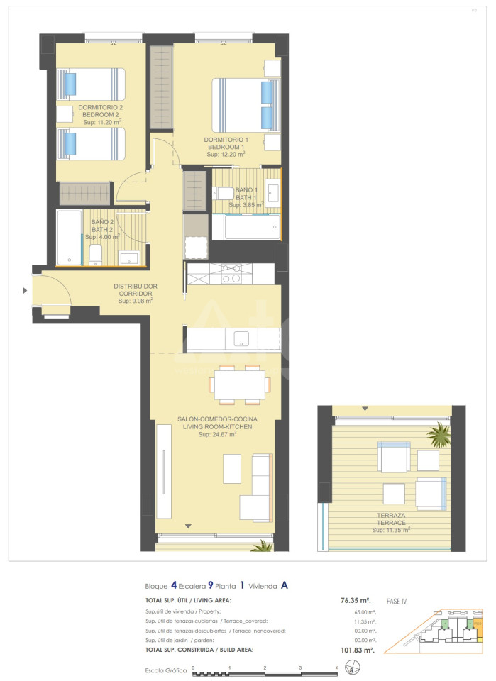 Apartamento de 2 habitaciones en Dehesa de Campoamor - UBA57448 - 1