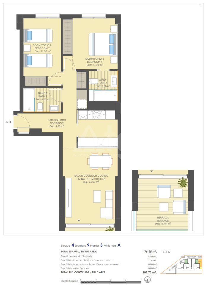 2 bedroom Apartment in Dehesa de Campoamor - UBA57450 - 1