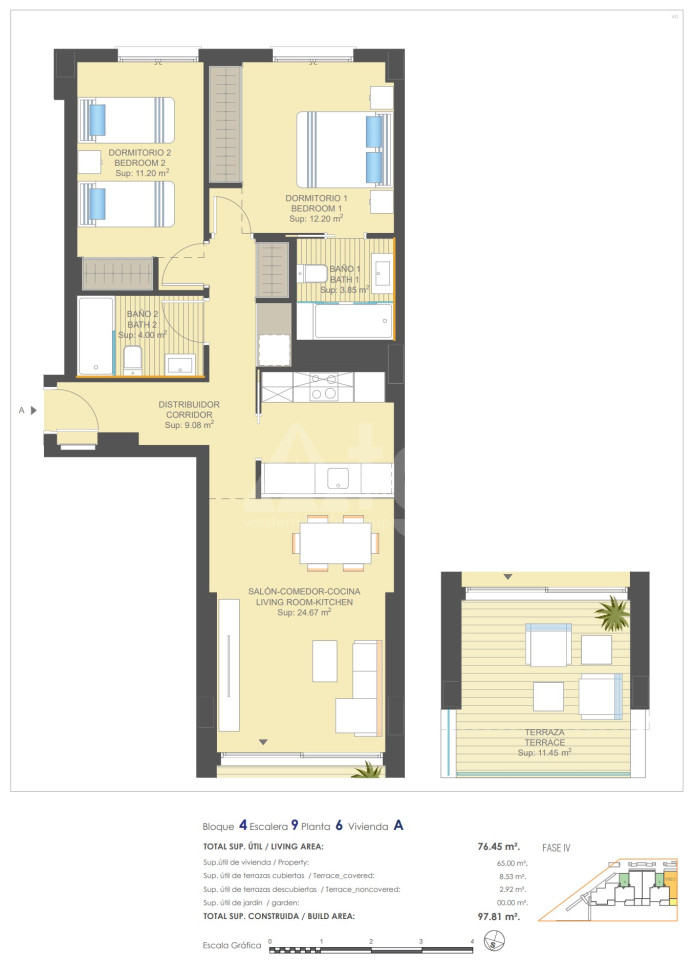 Apartament cu 2 dormitoare în Dehesa de Campoamor - UBA57453 - 1