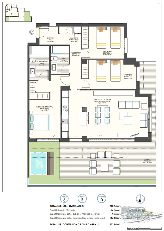 3 bedroom Apartment in Benidorm - UBA57456 - 1