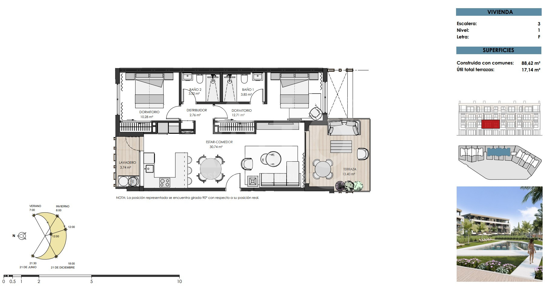 Apartament cu 2 dormitoare în Santa Rosalia - TN57463 - 1