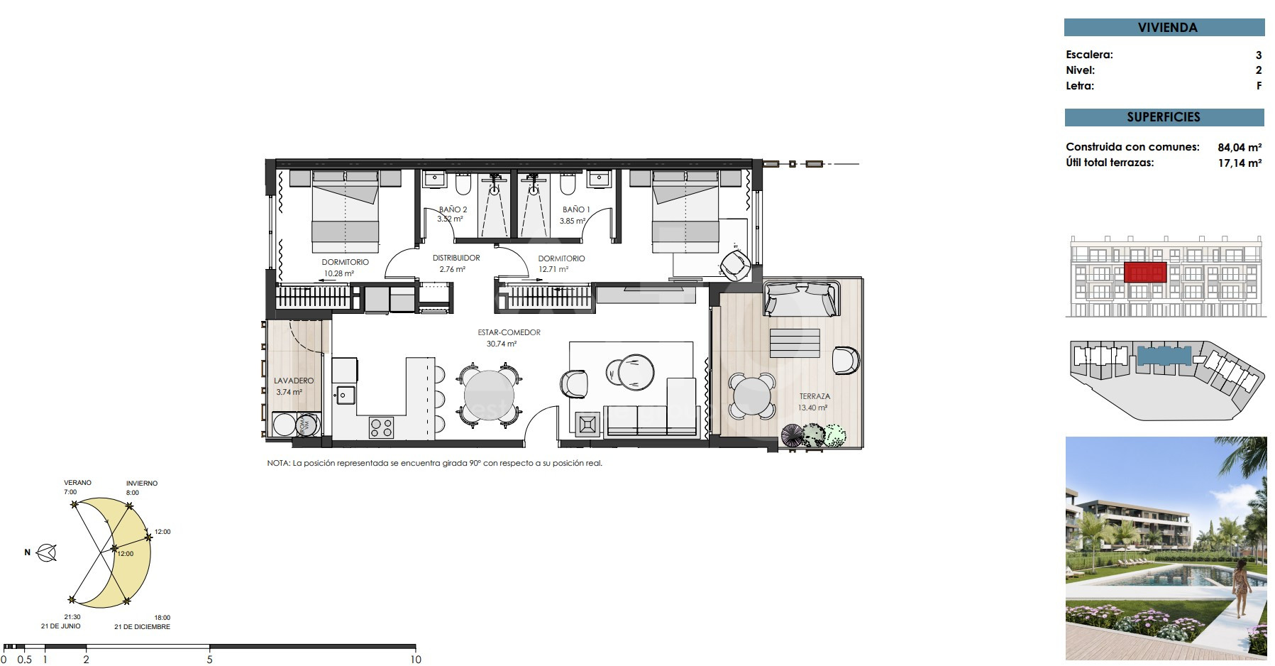 2 Schlafzimmer Appartement in Santa Rosalia - TN57467 - 1