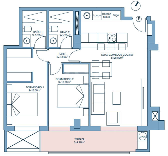 2 Schlafzimmer Appartement in Murcia - UPP58135 - 1