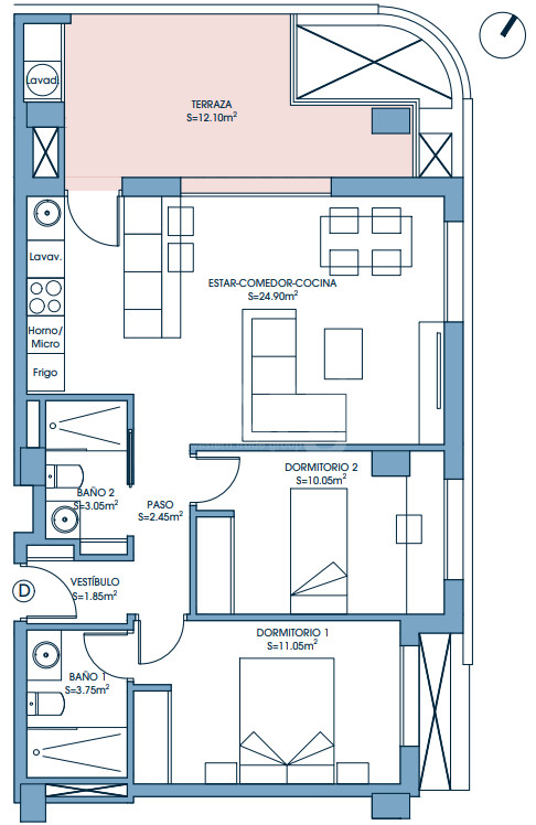 Apartament cu 2 dormitoare în Murcia - UPP58139 - 1