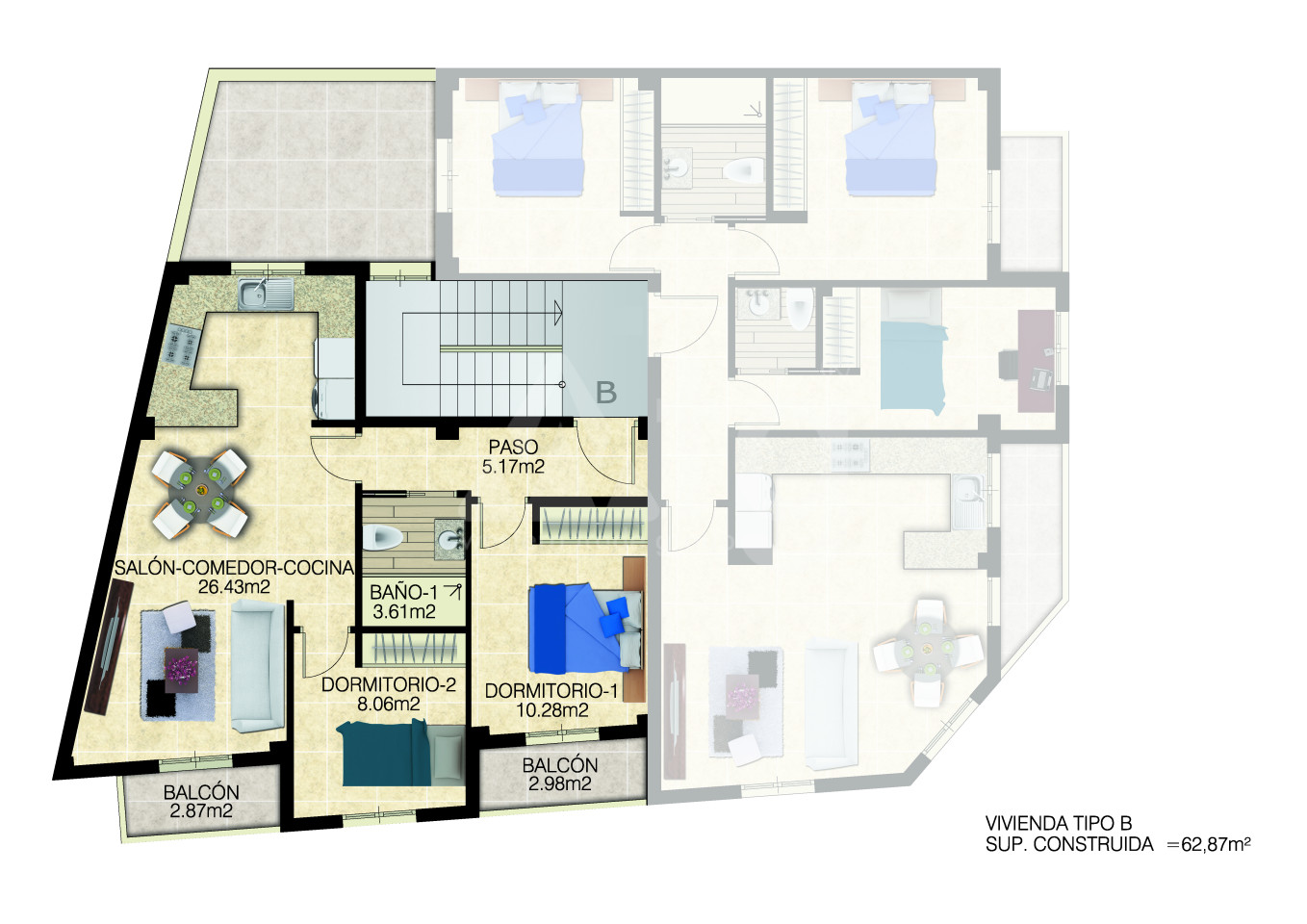 Apartamento de 2 habitaciones en Jacarilla - SUN58500 - 1