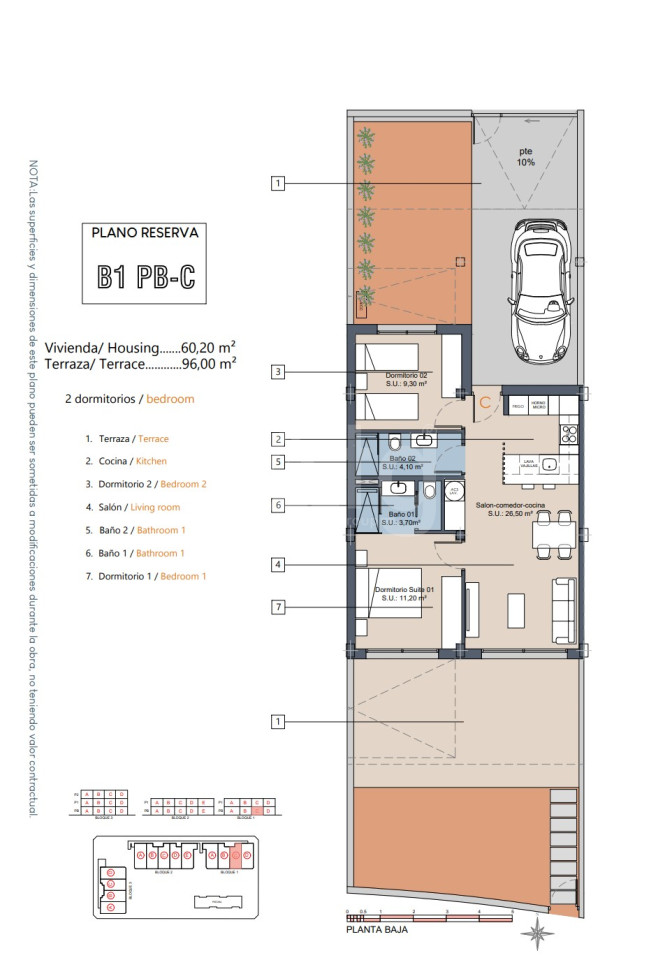 Bungalow cu 2 dormitoare în Los Alcázares - GV58517 - 1