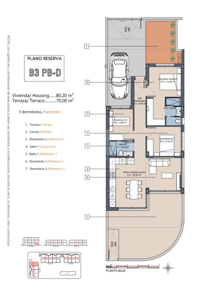 Apartament cu 3 dormitoare în Los Alcázares - GV58539 - 1