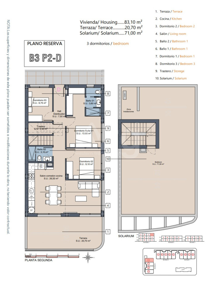 3 Schlafzimmer Penthouse-Wohnung in Los Alcázares - GV58546 - 1