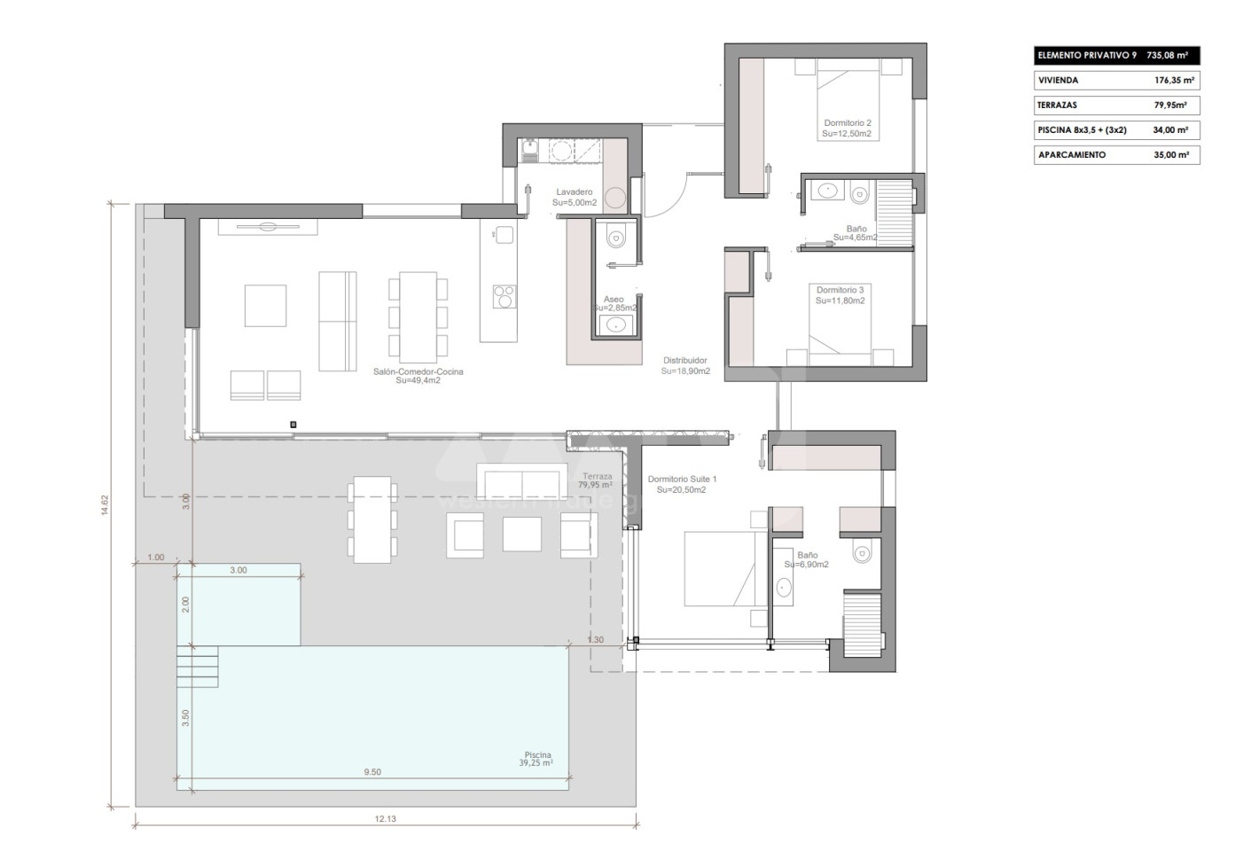 Villa de 3 habitaciones en Las Colinas - GEO58702 - 2