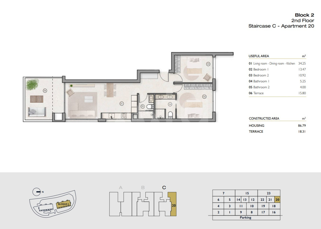 2 Schlafzimmer Appartement in Las Colinas - LCG59222 - 1