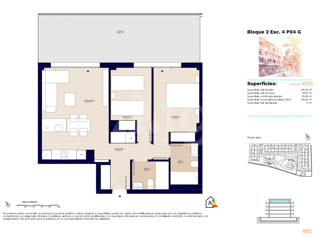 Penthouse cu 2 dormitoare în Denia - AEH59301 - 1