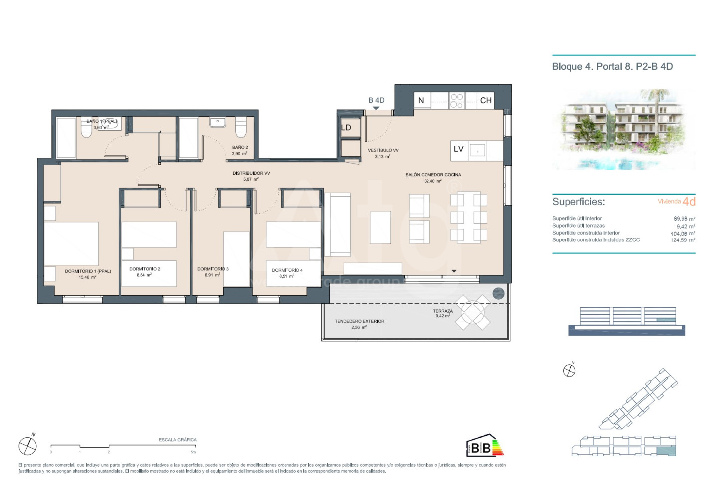 Apartamento de 4 habitaciones en Denia - AEH59332 - 1