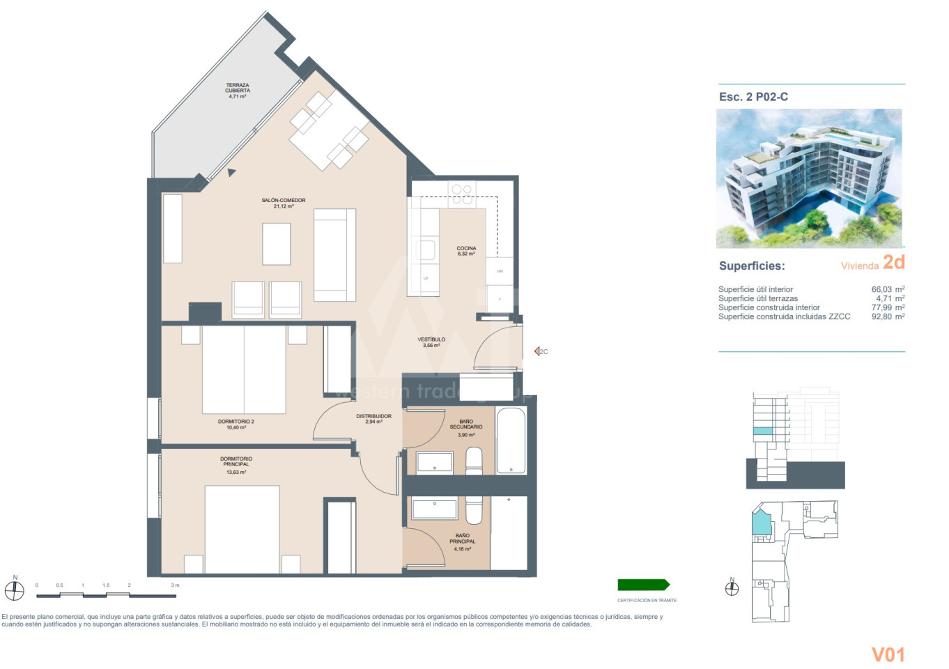 Appartement de 2 chambres à Alicante - AEH59334 - 1