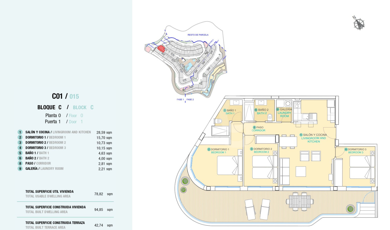 Апартаменты в Агилас, 3 спальни - QUA59439 - 1