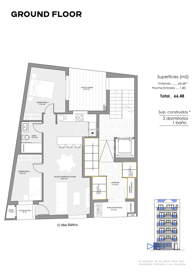 Апартаменты в Торревьехе, 2 спальни - CBB59540 - 1