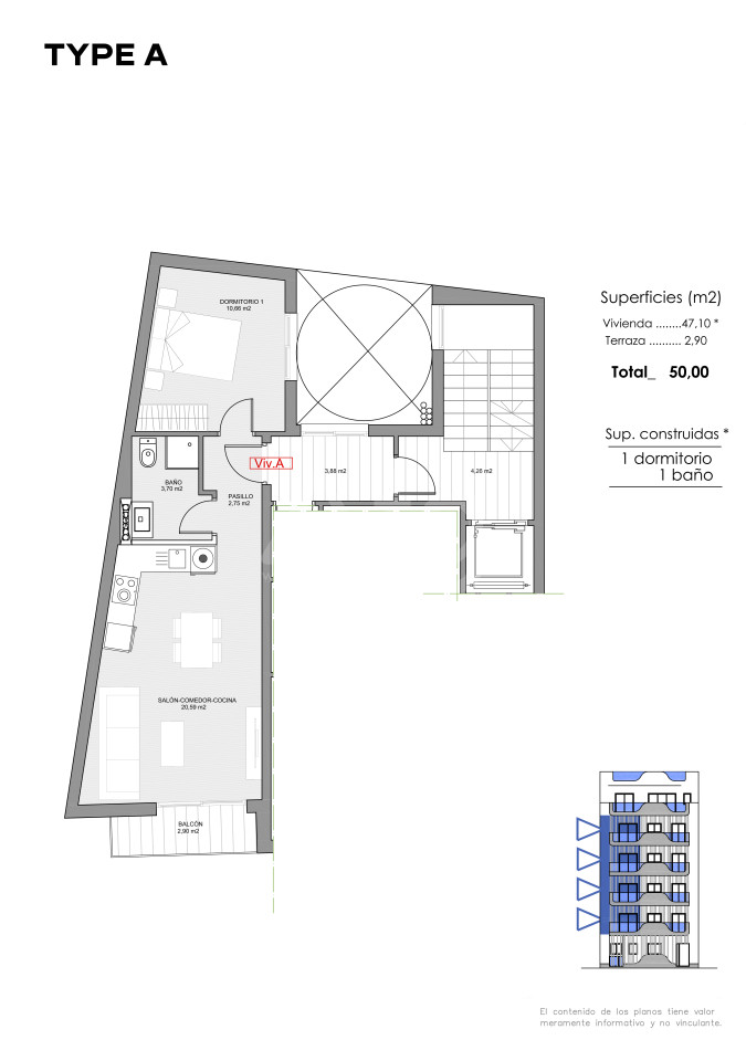 Апартамент в Торрев'єха, 1 спальня - CBB59623 - 1