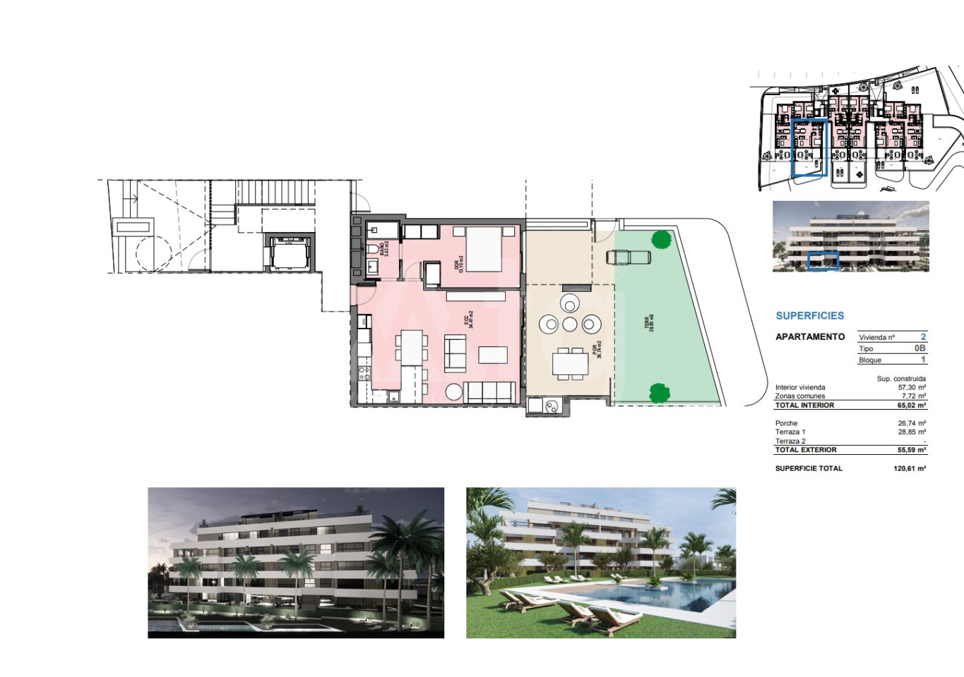 Апартамент в Санта Розалія, 1 спальня - SRA59708 - 1