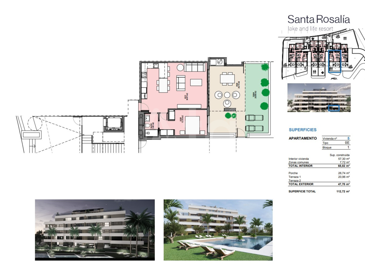 Апартамент в Санта Розалія, 1 спальня - SRA59710 - 1