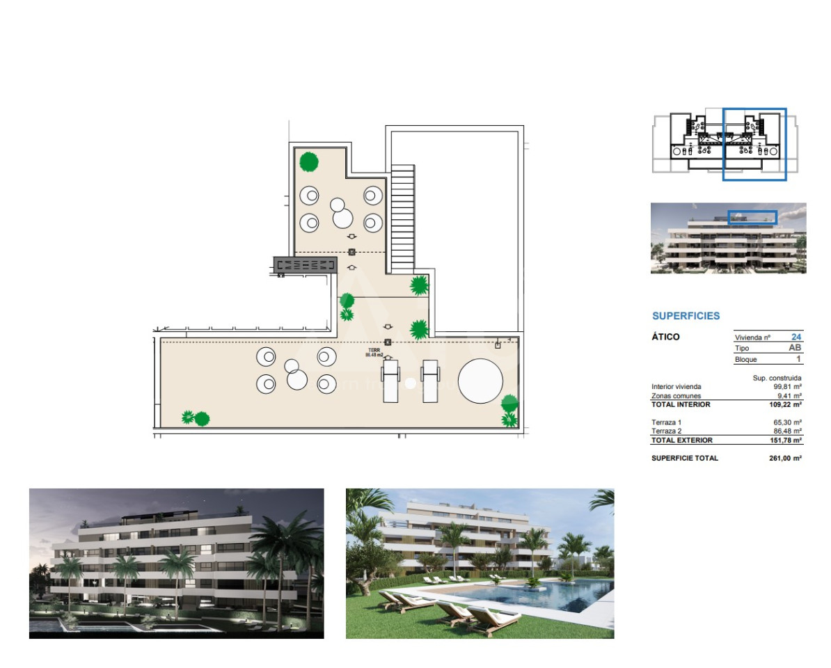 Penthouse de 3 chambres à Santa Rosalia - SRA59723 - 2