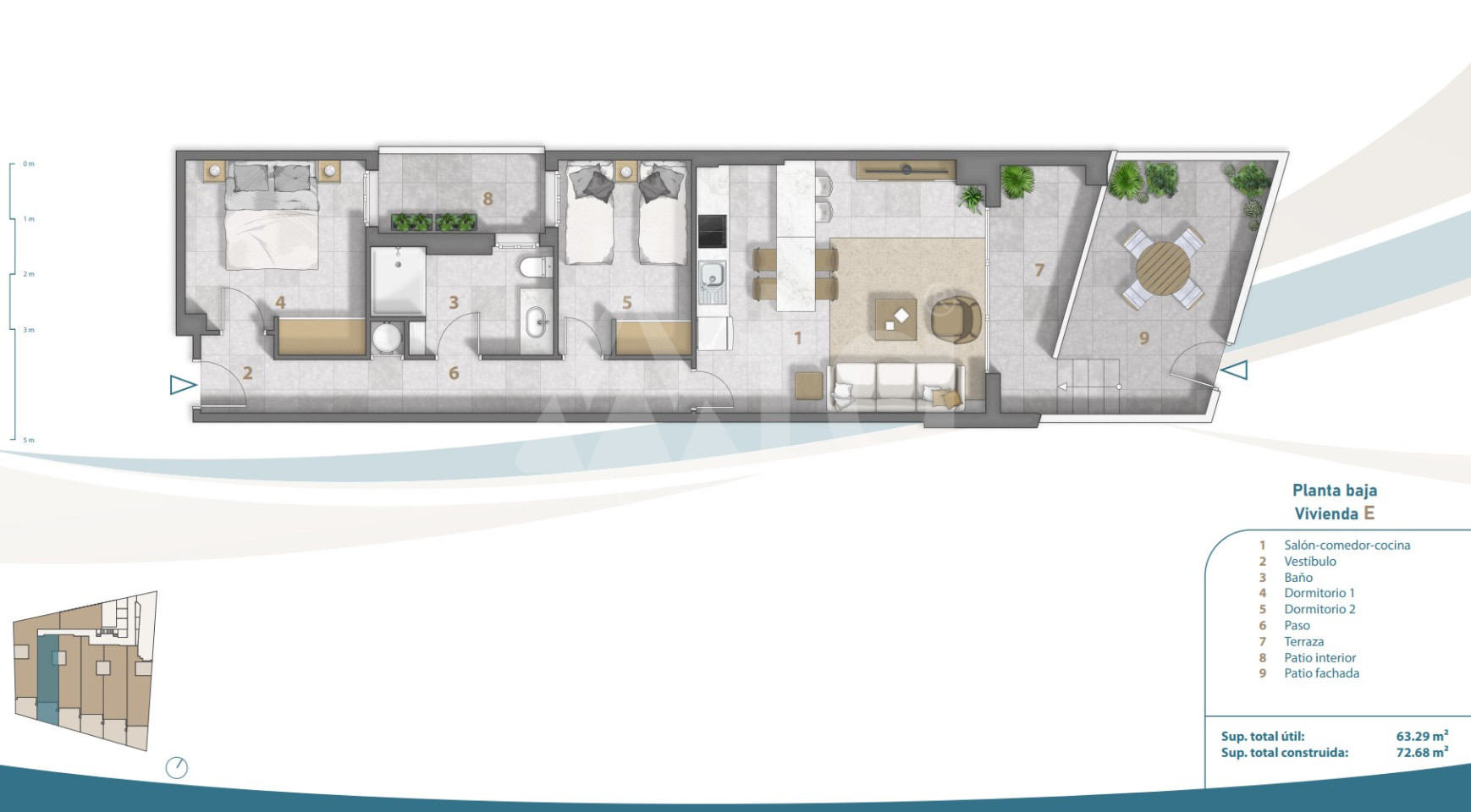 Apartamento de 2 habitaciones en San Pedro del Pinatar - JIL60317 - 1