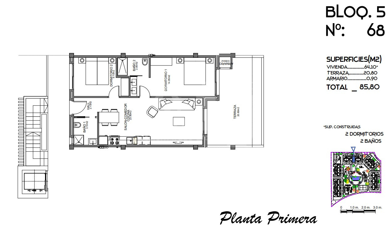 Apartament cu 2 dormitoare în Guardamar del Segura - CN60797 - 1