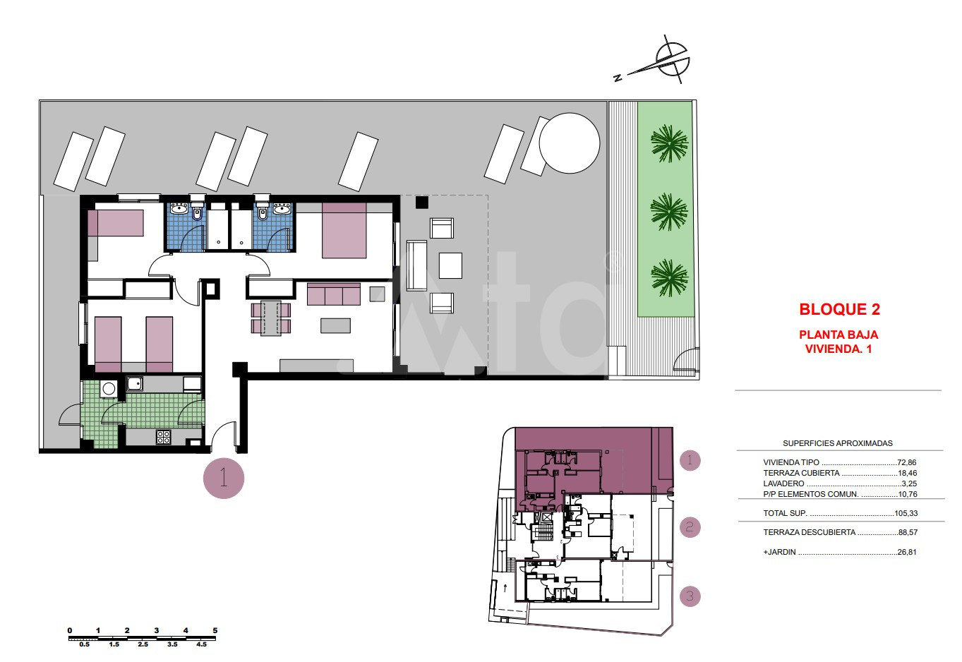 Apartamento de 3 habitaciones en Mil Palmeras - VP60920 - 1