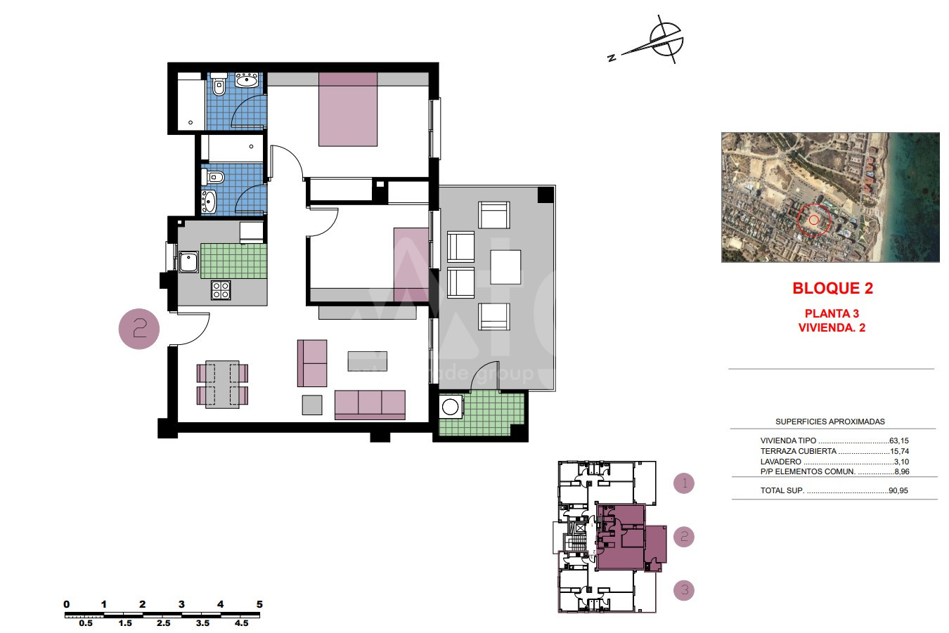 Apartament cu 2 dormitoare în Mil Palmeras - VP60922 - 1