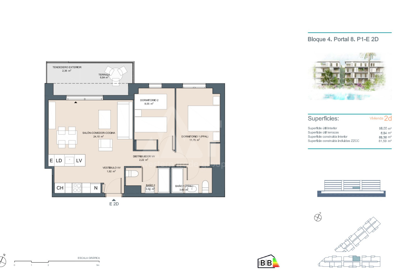 2 ložnice Apartmán v Denia - AEH61125 - 1