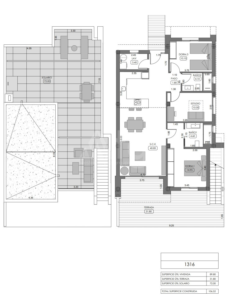 Villa de 3 habitaciones en Algorfa - TRI61222 - 1