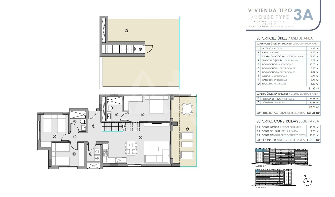 Ático de 3 habitaciones en Punta Prima - GMD61390 - 1