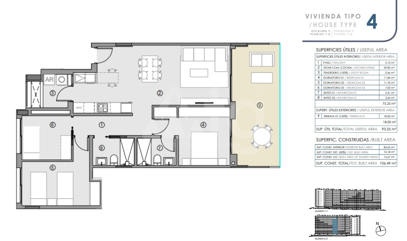 Appartement de 3 chambres à Punta Prima - GMD61393 - 1