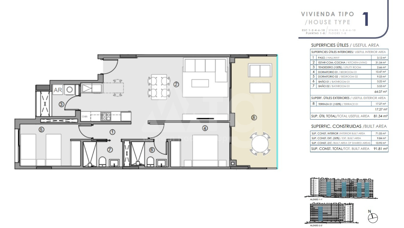 Apartamento de 2 habitaciones en Punta Prima - GMD61397 - 1