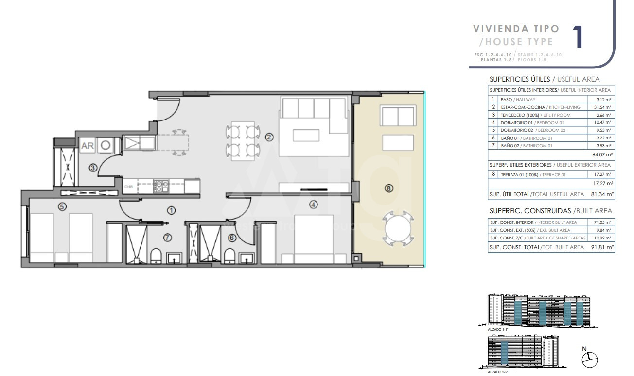 Apartamento de 2 habitaciones en Punta Prima - GMD61408 - 1