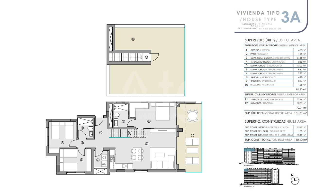 Ático de 3 habitaciones en Punta Prima - GMD61412 - 1