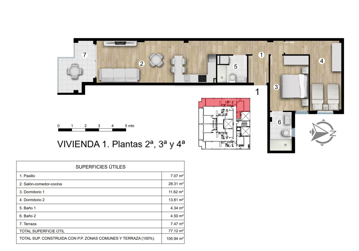 2 Schlafzimmer Appartement in Torrevieja - AG61516 - 1