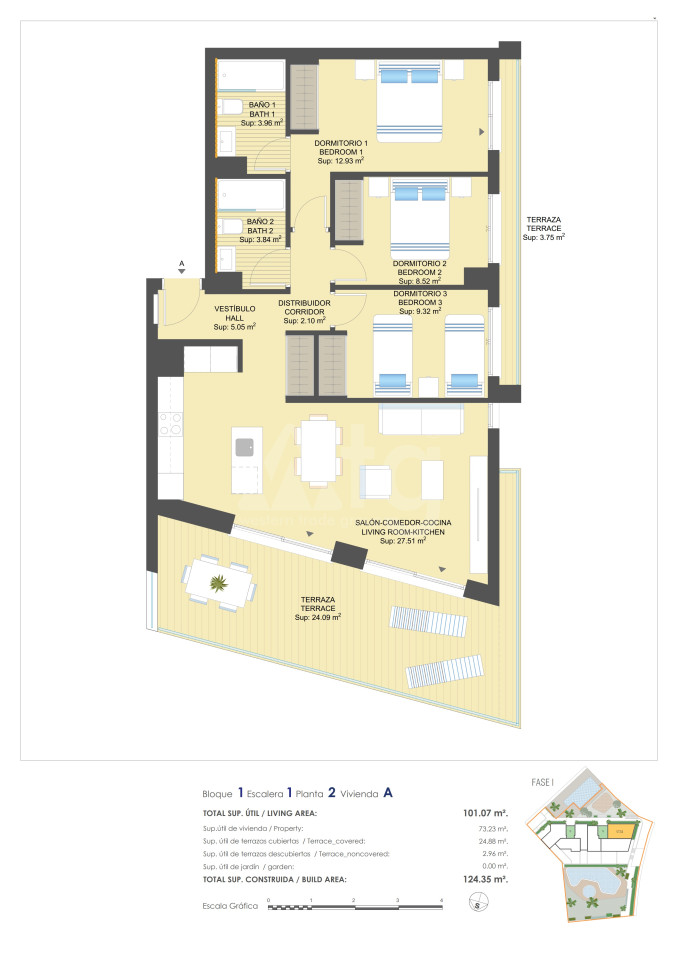 Apartament w Dehesa de Campoamor, 3 sypialnie - UBA61520 - 1