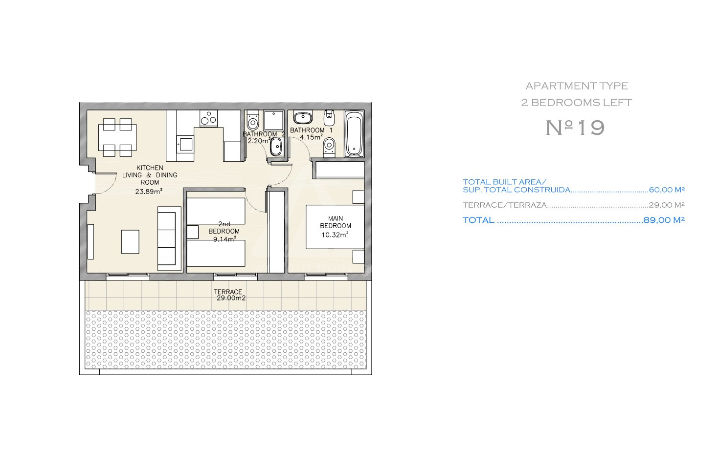 Apartament cu 2 dormitoare în Águilas - ARE62733 - 1